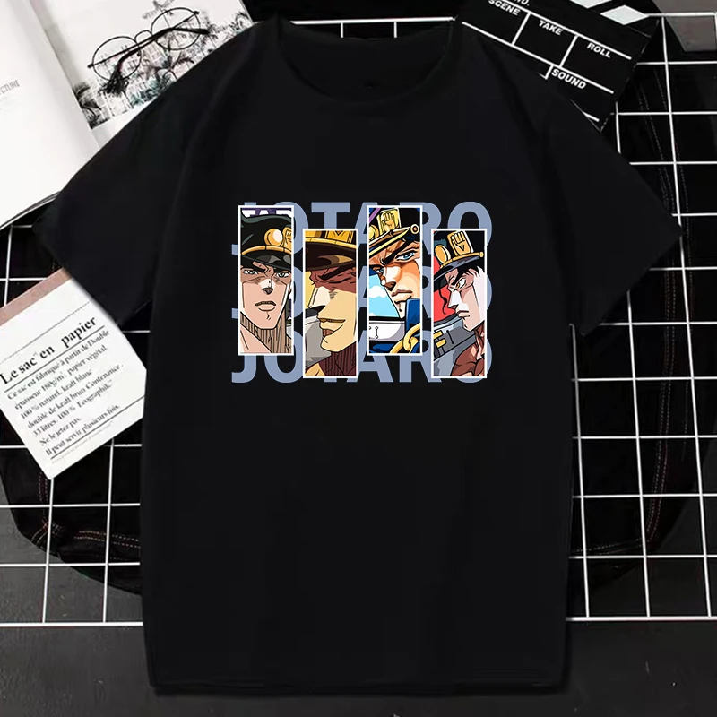 

Dropshipping New Anime Tees Jojo Bizarre Adventure Tshirt Harajuku Clothes Japanese Manga Tops Women Men Fashion Casual T-shirt