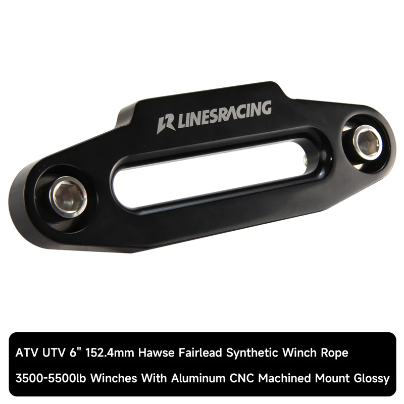 

6061 ЧПУ Алюминиевый черный 6 дюймов 152 мм Hawse Fairlead синтетический трос для лебедок 4000-5500 фунтов.