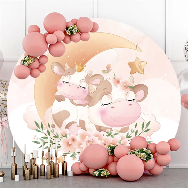 Round Cartoon Animals Wedding Decoration Custom Background Birthday Party Decorations Children&s Photozone Backdrop 