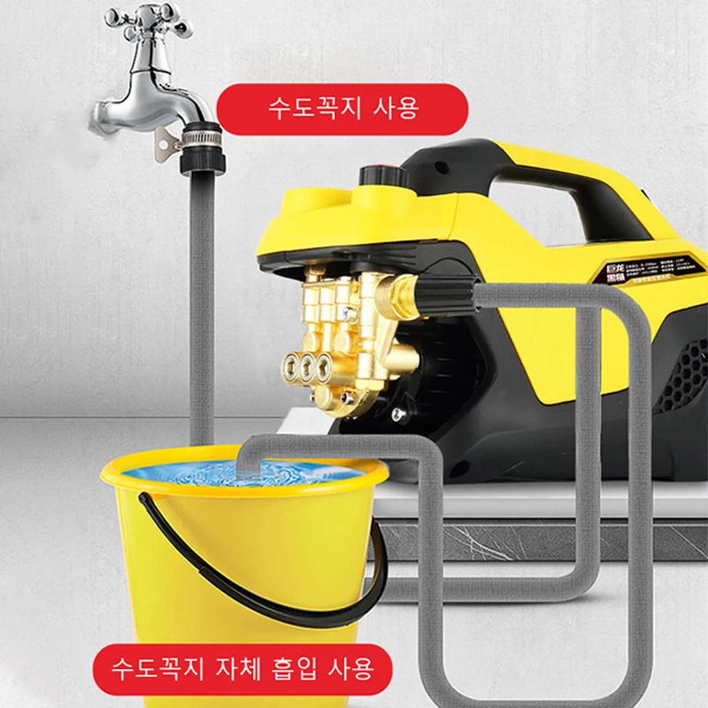 220V 60HZ High Pressure Washer Portable Cleaner Adjustable Water Pressure Automatic Water Gun High-Handed Car Wash Tools 150Bar 3