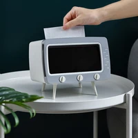 TV Tissue Organizer with Cell Phone Holder Tissue Organizer for Room Bathroom Kitchen Dining Room Nightstand, Creative Gifts 2
