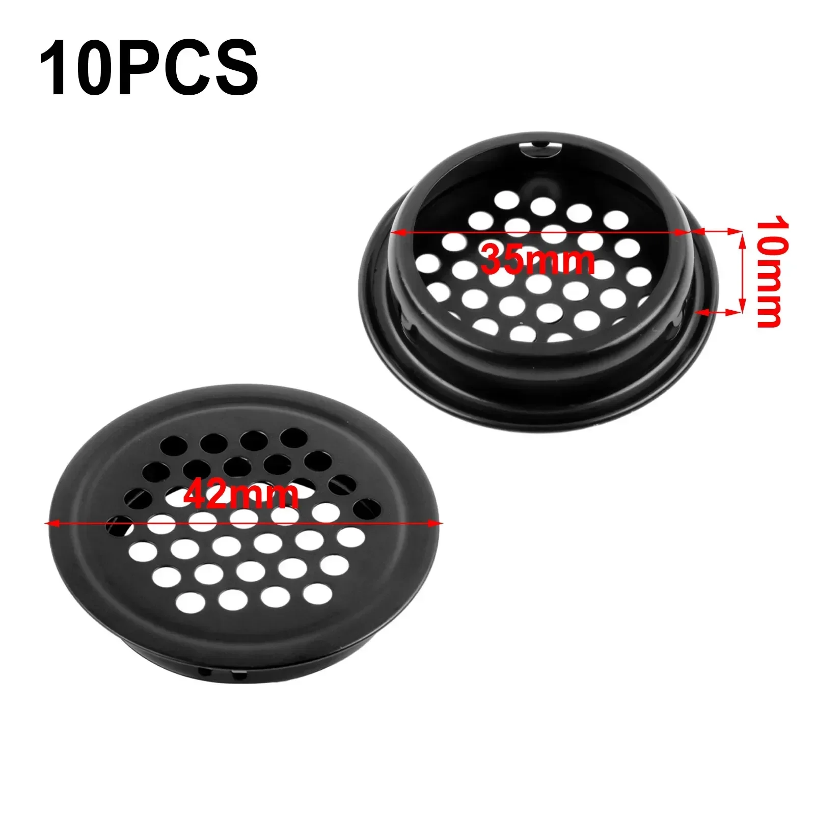10pcs Wardrobe Cabinet Mesh Hole Air Vent Louver Ventilation Cover Stainless Steel Black Round Ventilation Grilles 35mm air vent grille,ventilation grille,air vent cover,ducting ventilation cover