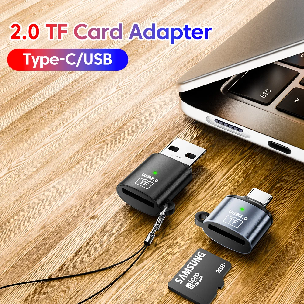 타입-C 2.0 카드 리더 TF 미니 자동차 메모리 카드 리더 아이폰 17 16 15 ..