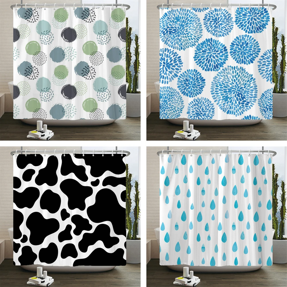 

Modern Geometric Shower Curtain Minimalist style Waterproof Shower Curtains Polyester Bathtub Curtain Bathroom Decor With Hooks