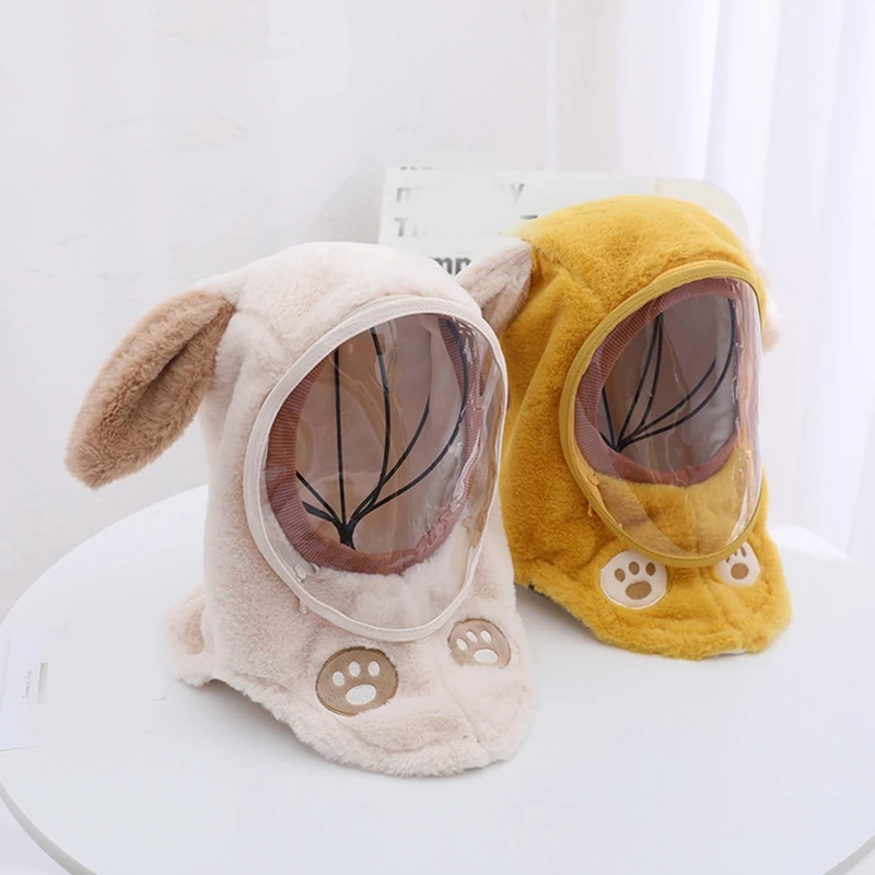 

Autumn Winter Child Biking Hooded Hat Baby Cartoon Earflap with Face Mask Hat