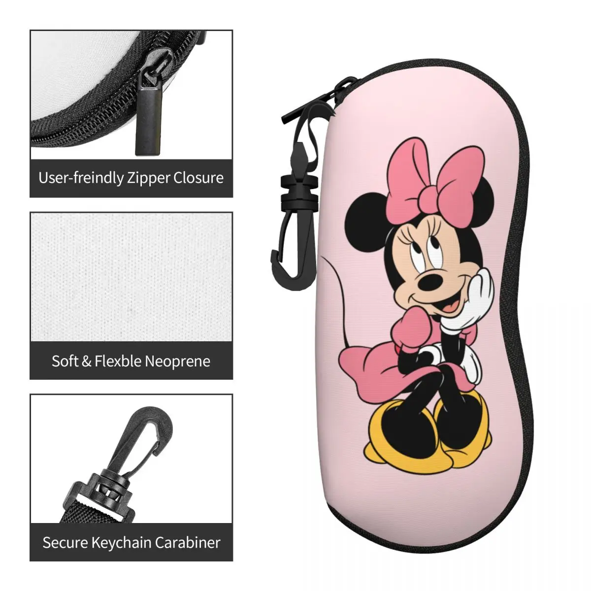 Lovely Cartoon Glasses Case Minnie Mouse Mickey Merch Accessories Eyewear Storage Box Anti-Pressure Sunglasses Box 3