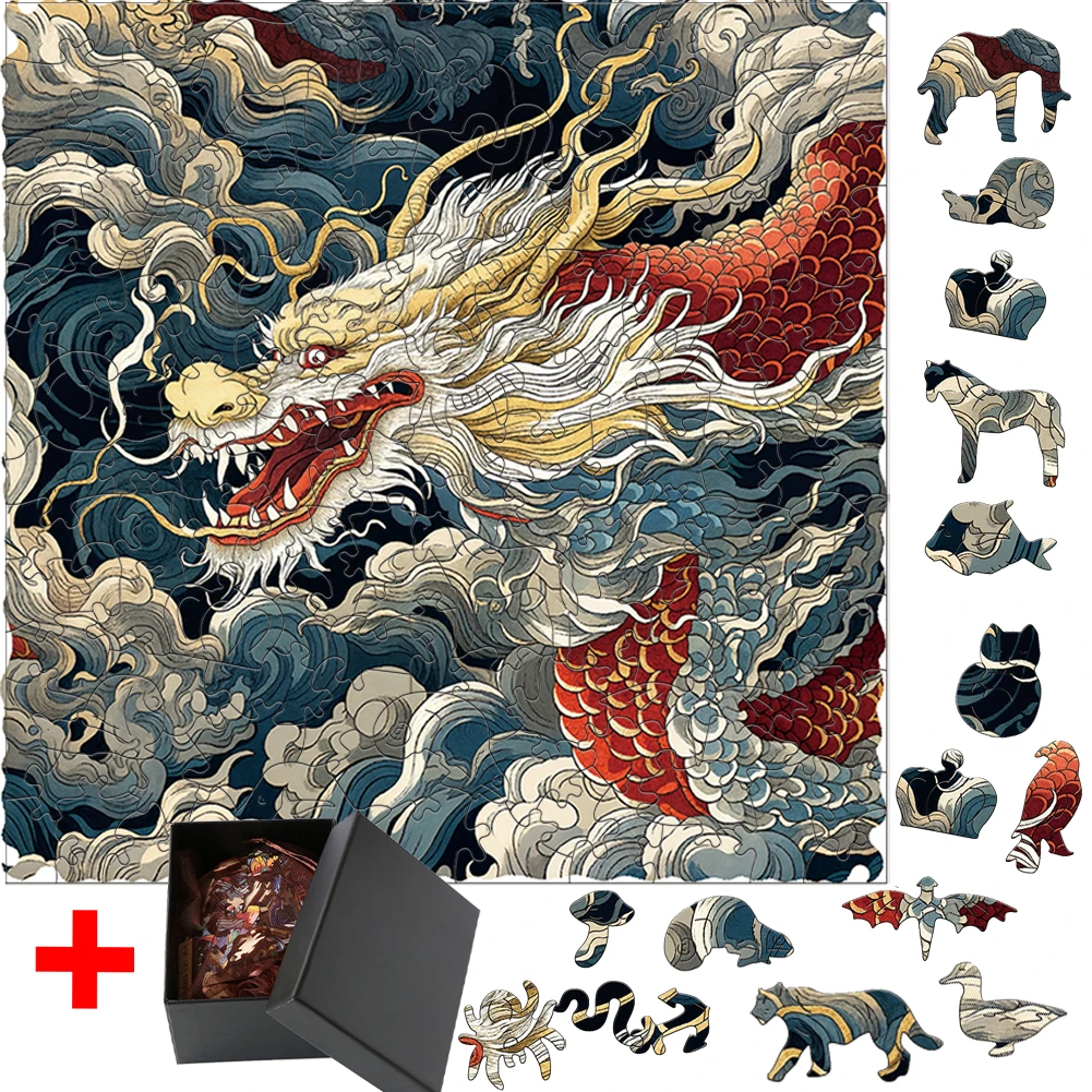 Totem Dragon Puzzle In Legno Artigianato Fai Da Te Puzzle Gioco Genitore-Figlio Hell Difficoltà Jigsaw Puzzle In Legno Giocattoli In Legno Puzzle 3D