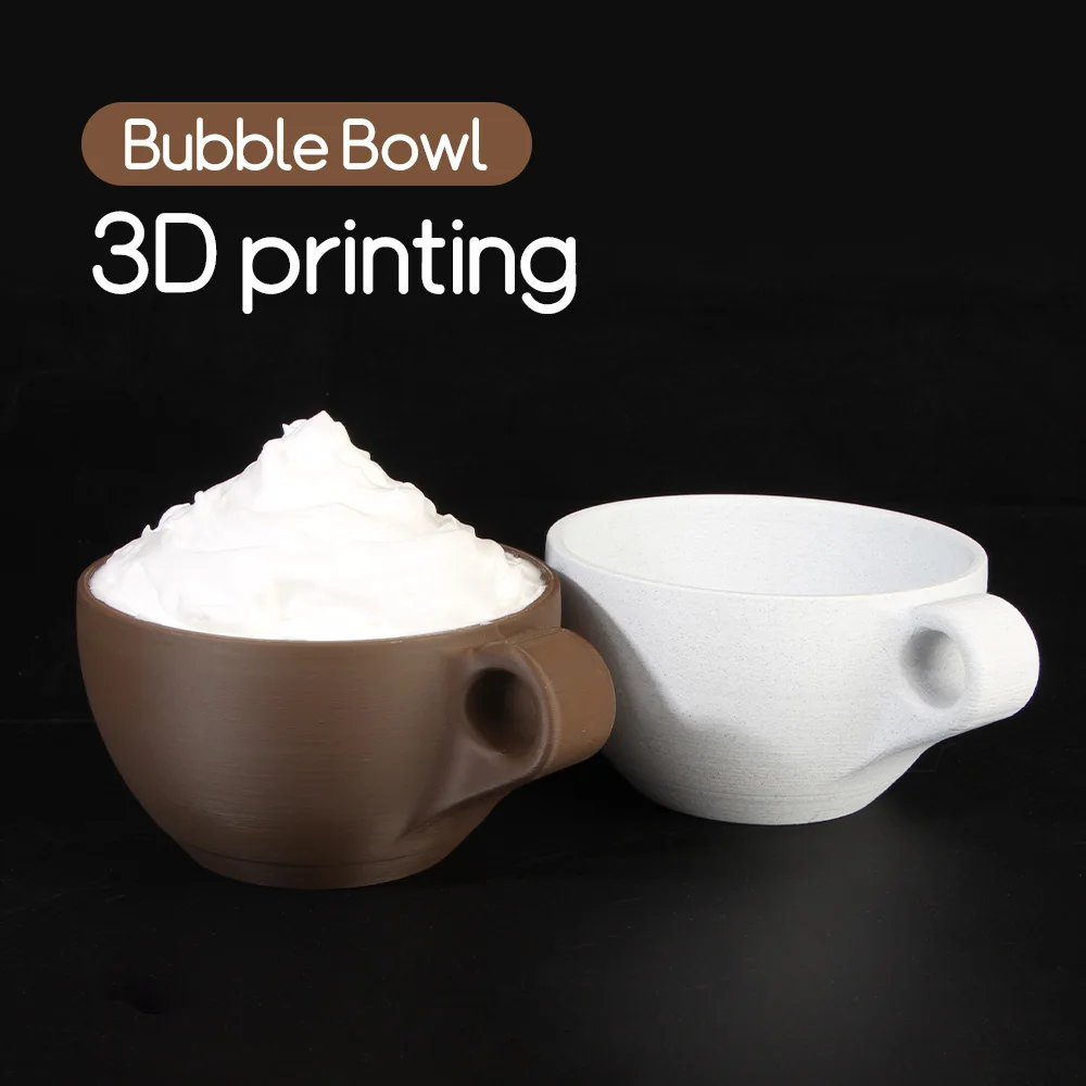 남성용 면도 비누 그릇, 손잡이 포함, 넓은 입구, 대용량, 면도 크림 및 비누용, 내구성 및 낙하 방지, 자가 마찰로 쉽게 거품이 발생, 풍부한 거품, 여행 및 가정용으로 완벽 - 흰색 및 갈색, 3D 프린