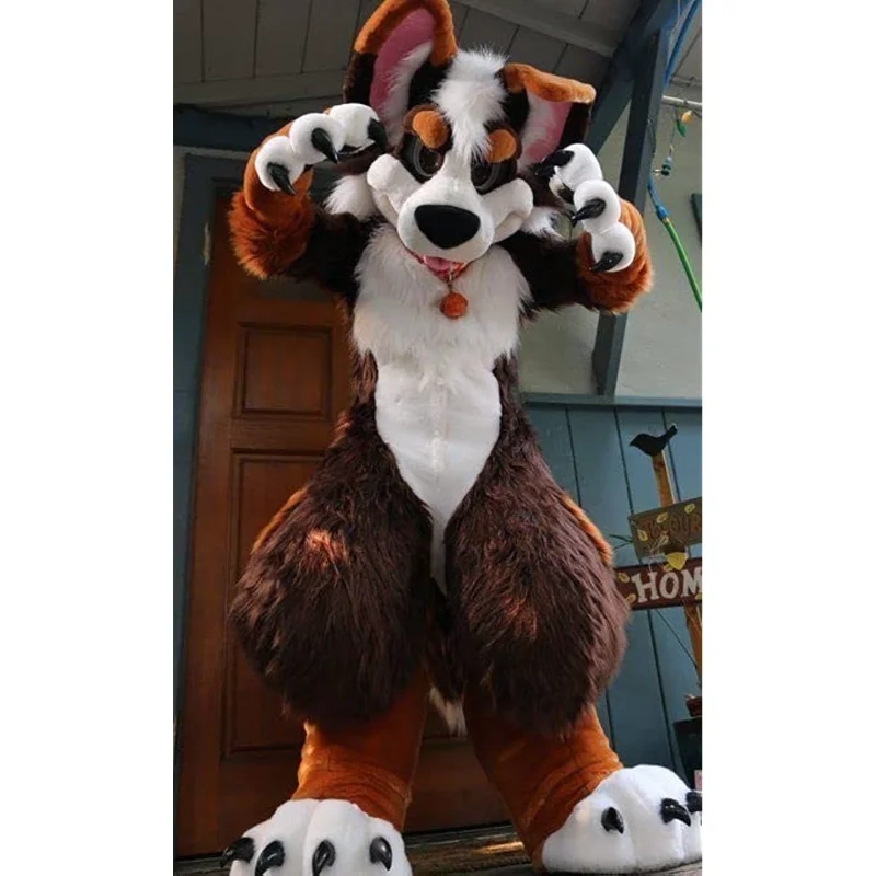 

Brown Black Husky Cat Fursuit Fullsuit Teen Costumes Full Furry Suit Furries Costume Stage Costumes