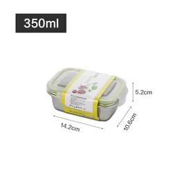 Stainless Steel Insulated Food Storage Crisper with Sealed Lid (350ml)
