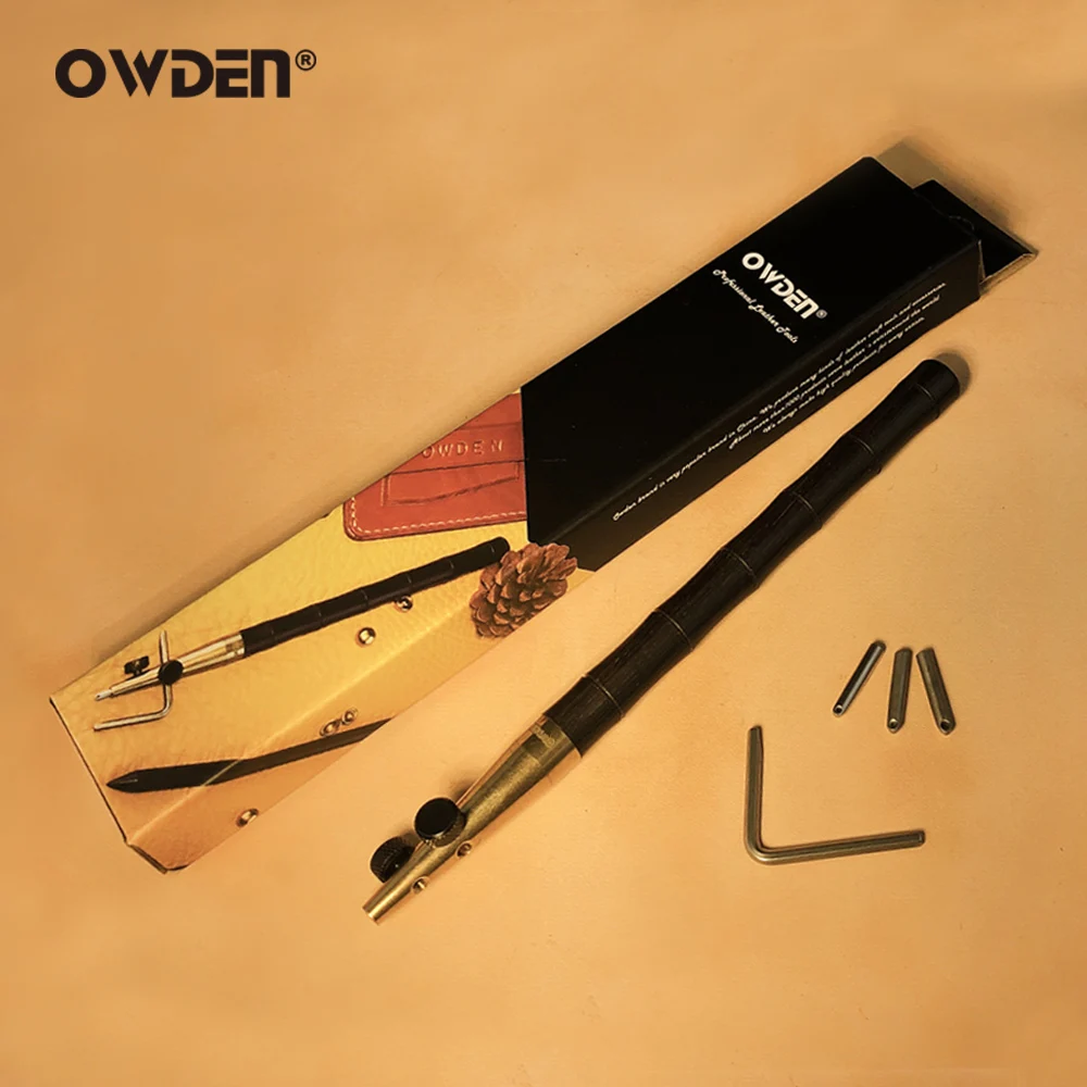 Leather Sewing Tools 3 in 1 Leather Groover Tool Set (1.0-1.2-1.5mm) DIY Craft Adjustable Crease Edger for Stitching OWDEN