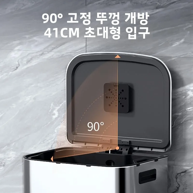 특대형 60L 스테인리스 스틸 휴지통 페달식 가정용 거실 침실 욕실 대용량 고급 화이트