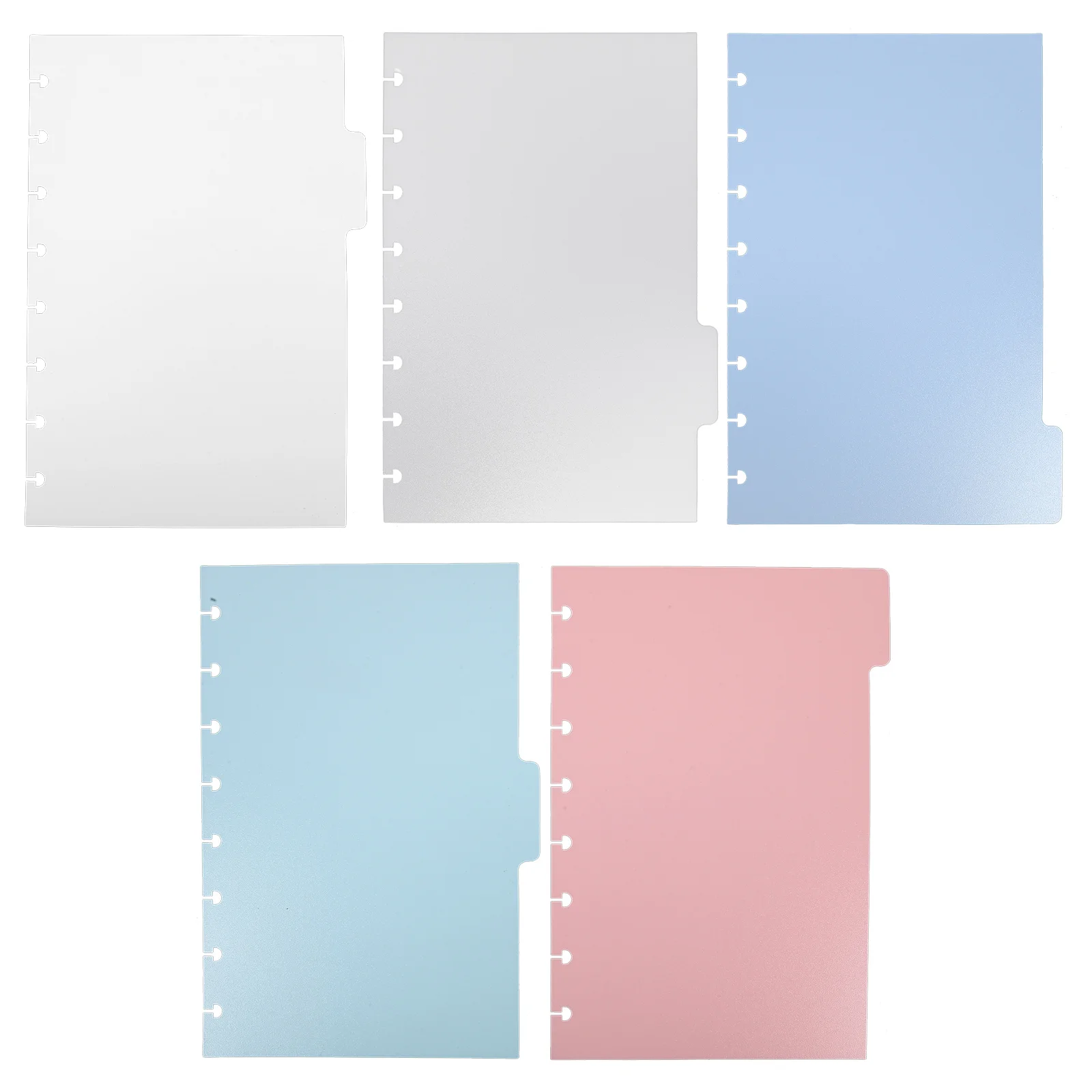 Notebook Binder Divider 5 Pcs Binder Separators Mushroom Hole Classification Clip Binders Punched Dividers