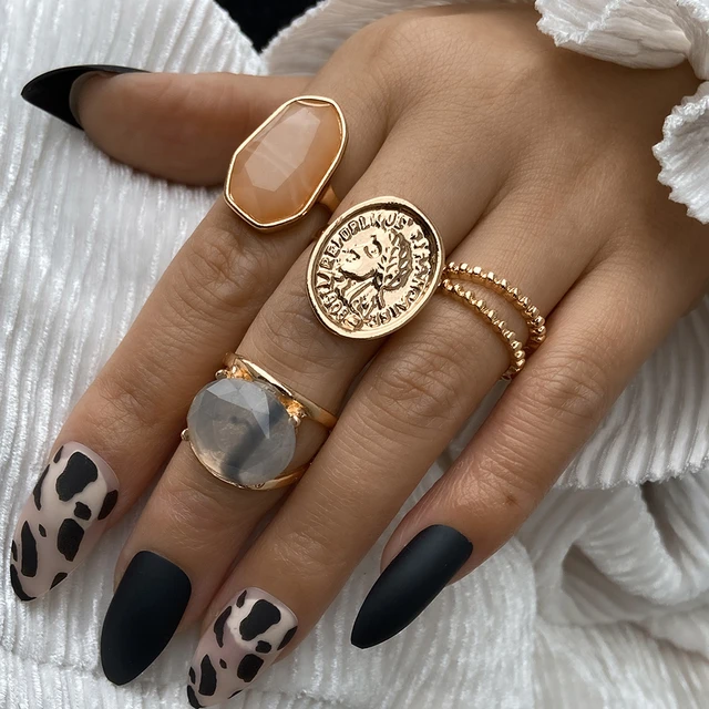 Buy Boho Silver Star Moon Knuckle Ring Set for Women Teen Girls,Vintage  Crystal Stackable Midi Finger Rings online | Topofstyle