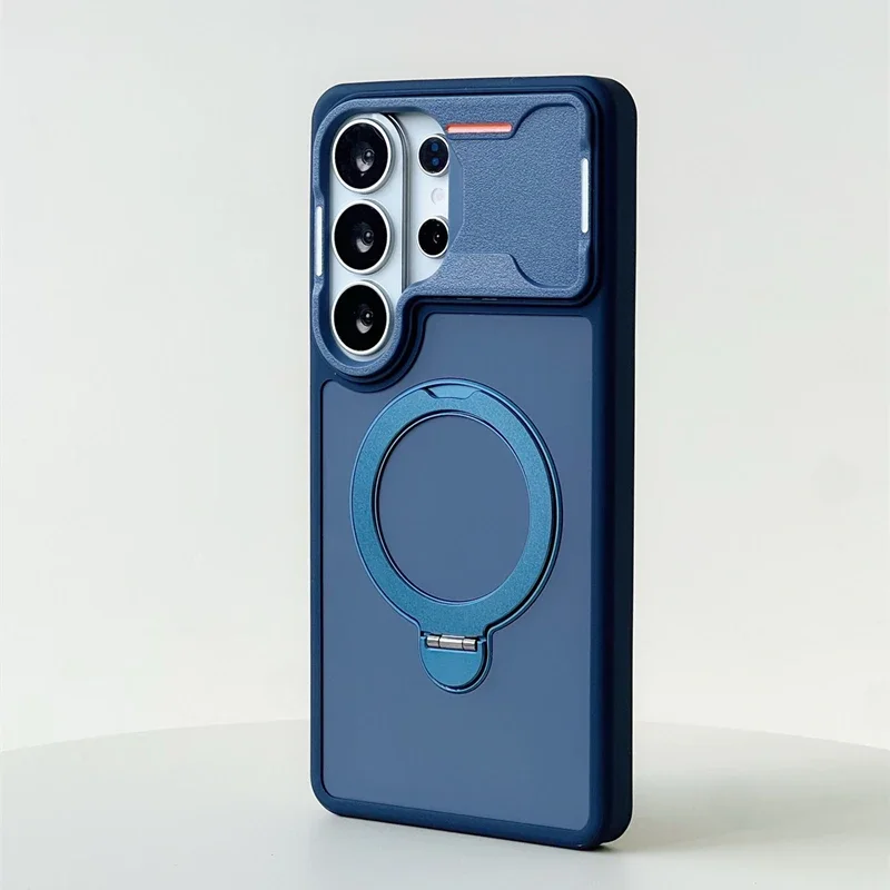 Rotatable Magnetic Bracket Phone Case with Wireless Charging Stand and Shockproof Protection