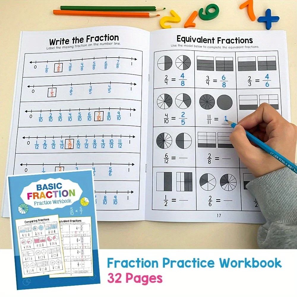 Fun Math Basic Fraction Skills Workbook 32 Pages Of Engaging Exercises ...