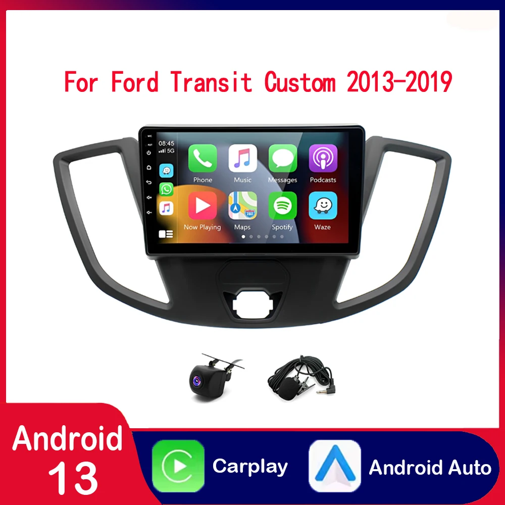 Car Stereo Radio CarPlay GPS Navigation Player Compatible For Ford Transit Custom 2013-2019 9.7Inch Android 13