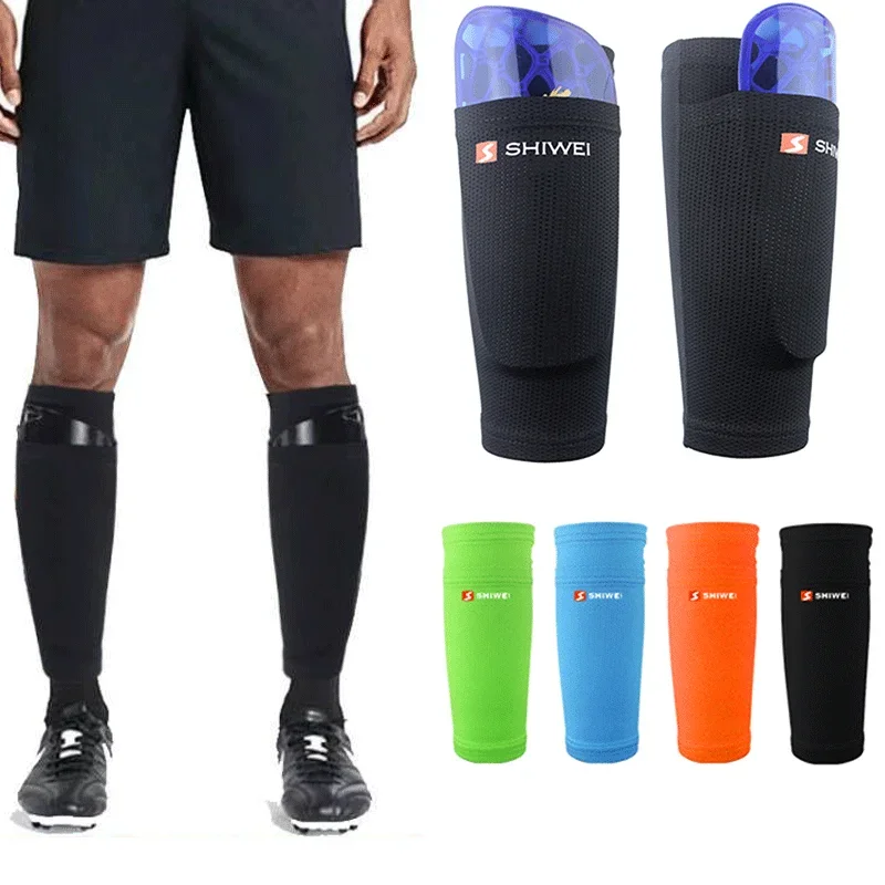 1 Pair Sports Soccer Shin Guard Pad Sleeve Sock Leg Support Football Compression Calf Sleeve Shinguard For Adult Teens Children