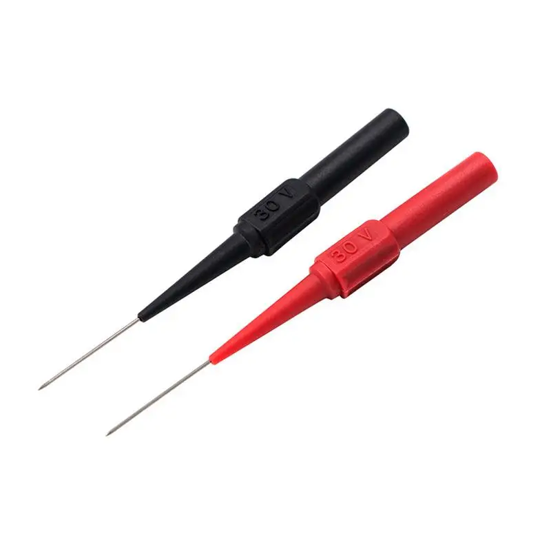 

2pcs Insulation Piercing Needle Non-destructive Multimeter Test Probes Red Black Safety Test Probe Pins For Auto Repair Diagnose