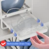 dish drying rack,Sliding dish storage rack,Pull-out cutlery rack under the sink,Drill-free space-saving dish rack 6