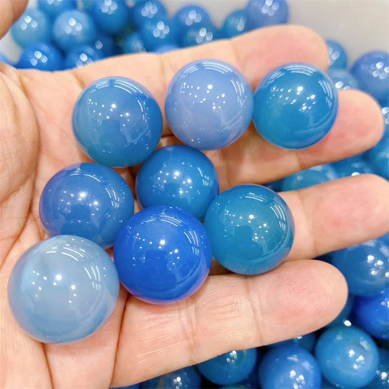

10 шт., натуральный синий Агат, сферическая лампа, товары для творчества, ведьма, религиозный декор, Викка 20 мм