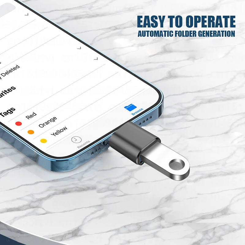 Lettore da Lightning a SD Card – Plug and Play per iPhone 14/13/12/11/XS/XR/ X/8/7/iPad (bianco
