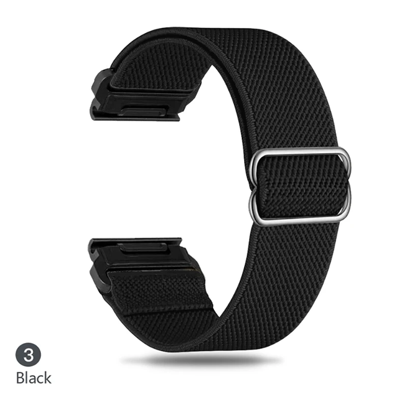 Elastic Woven Nylon Loop Strap - Adjustable Multi-Size Fitness Watch Band