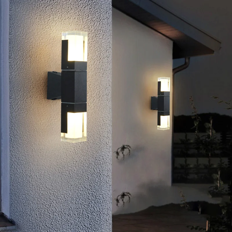 acrylic corridor garden exterior aise Outdoor led double wall lamp waterproof indoor External intelligent sensing IP65 terraza