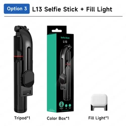 TOKQI Compact Foldable Selfie Stick with Bluetooth Remote and Tripod, 44.48 Extendable Pole (Option 3)