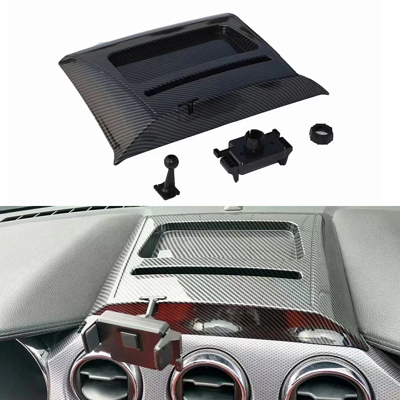 

Fit for Ford Mustang 2015-2018+ high quality Carbon fiber dashboard Mobile phone holder storage box car interior accessories