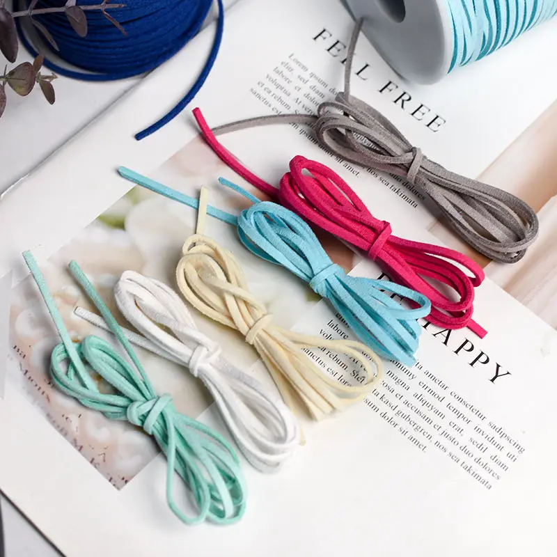 Faux Suede Cord 5yards Flat Braided For DIY Jewelry