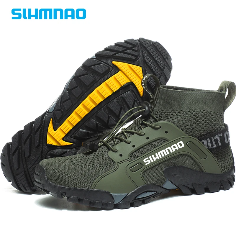 Fishing Shoes for Men's Mountain Climbing Anti Slip Hiking and Water Wading Shoes, Breathable Sports Hiking and Cycling Shoes