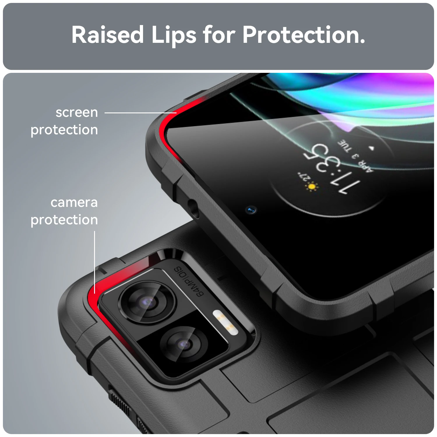 Rugged Shield Silicone Bumper Shockproof Case - Soft TPU Back Cover