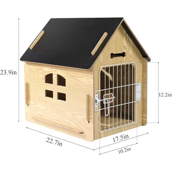 Doghouse Comfortable Wooden Design Dog House for Dogs Small Indoor Bed Room Dog Cave With Vents and Raised Floor for Warmth Cage 4