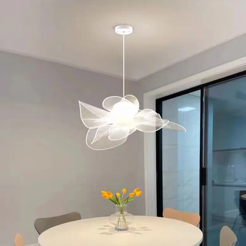 

Art Flower Chandelier Nordic Simple Modern Restaurant Creative Decorative Pandant Lamps Warm Romantic Indoor Ceiling Lighting