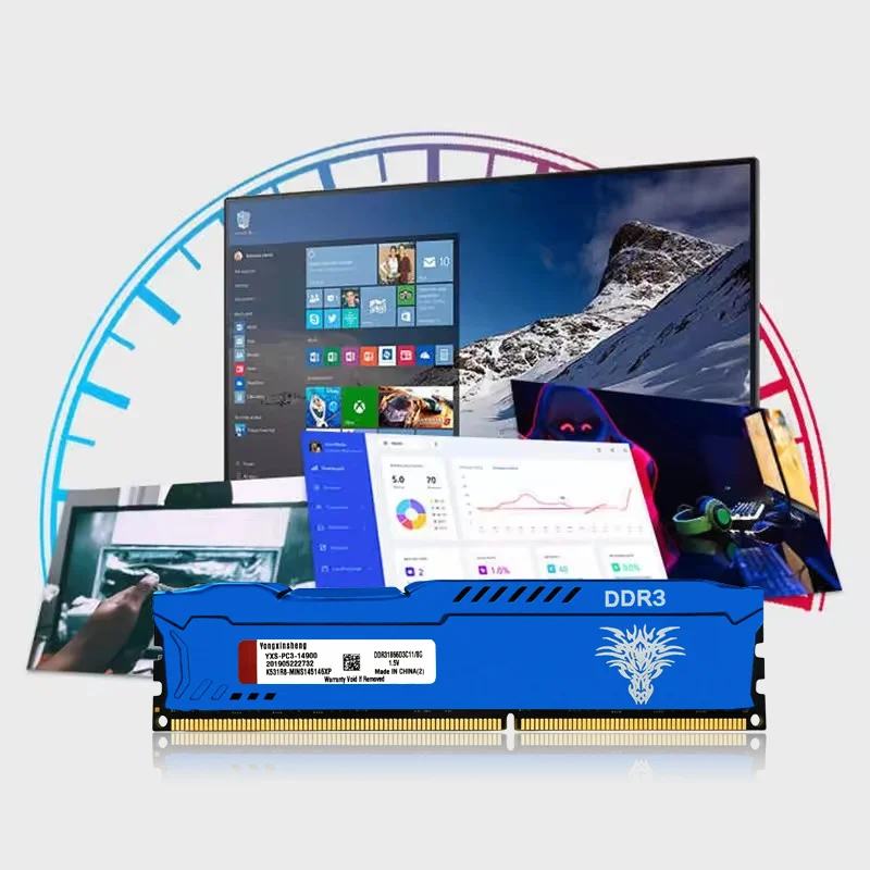 Desktop RAM Memory Blue DDR3 RAM 8GB 1600MHZ 1866MHZ 240Pin CL11 DIMMPC3-12800 PC Desktop RAM Memory 1.5V Computer parts