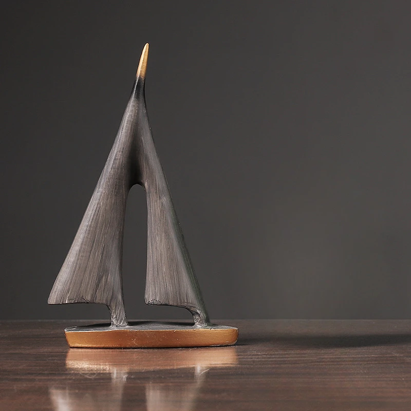 

Smooth Sailing Sailboat Home Decor Ornament Living Room Decoration Bedroom Desktop Decoration Resin Craft Gift