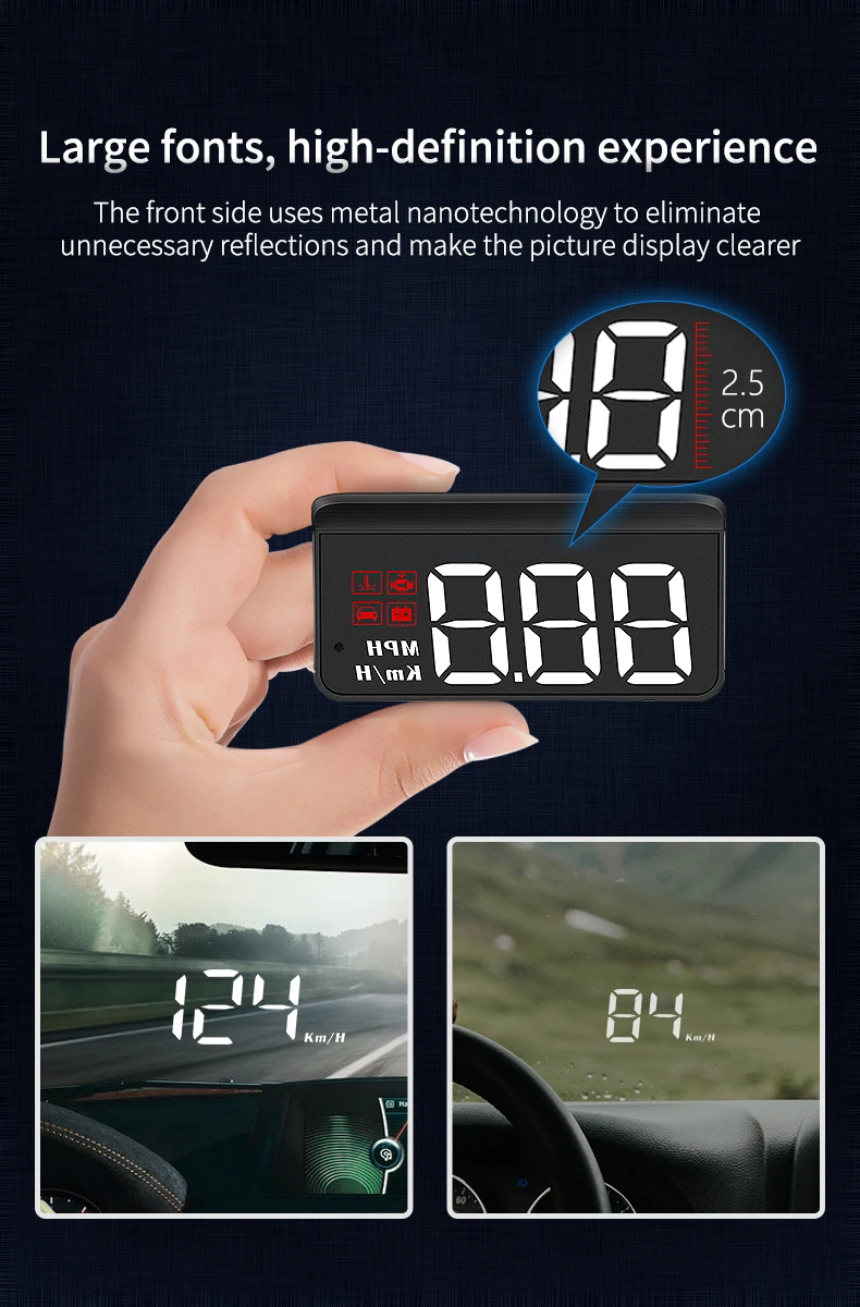 Auto Voorruit Display GPS Snelheidsmeter – Snelheid in de Ruit, HUD met