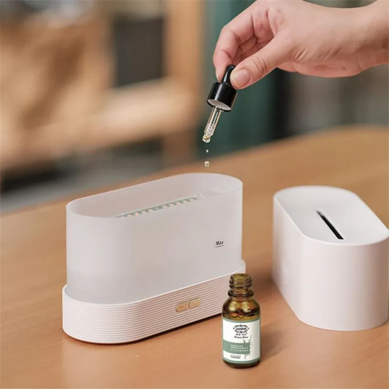 Tanque de Água Umidificador para o Quarto 2 em 1 Luz da Noite com 180ml Simulação Chama Sala Estar Escritório Atmosfera Lâmpada Mesa 20 Usb 6 Weddings & Events