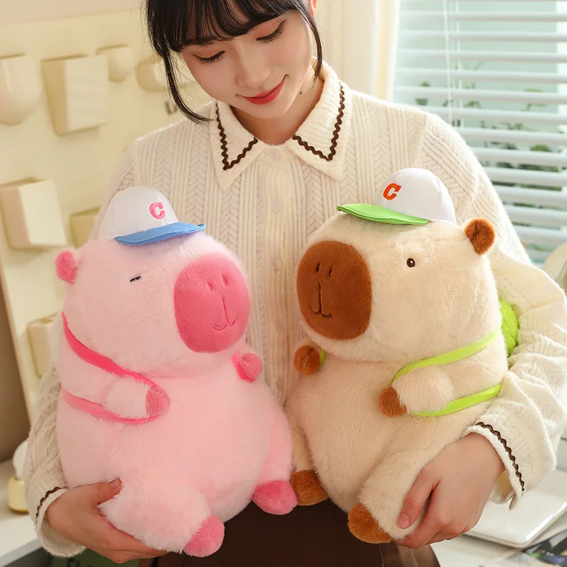 카와이 카피바라 봉제 인형 펜던트, 귀여운 동물 봉제 인형 장난감, 배낭 가방, 여아 및 남아용 선물, 15-48cm