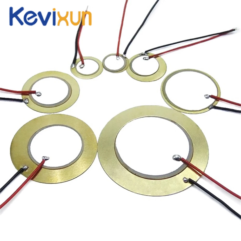 10pcs Piezoelectric Piezo Ceramic Wafer Plate Sounder Sensor Dia 12MM/15MM/18MM/20MM/27MM/35MM/50MM For Buzzer Loudspeaker wire