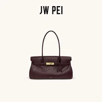 ​ ​ Sac à bandoulière JW PEI Yara East West pour femmes, sac à main en cuir vegan avec fermoir torsadé doré, pochette sous le bras à longue poignée 1