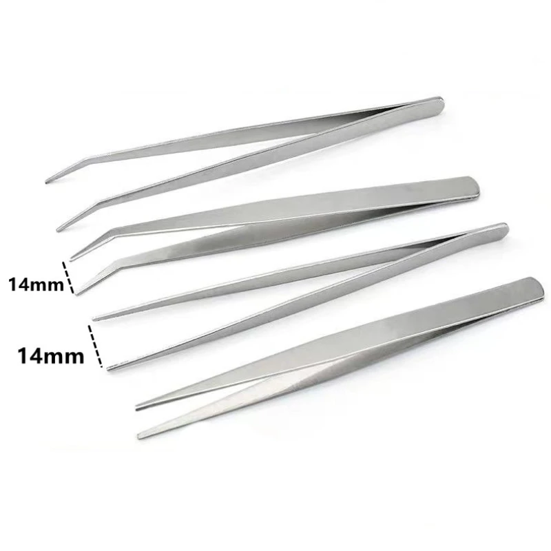 1/5pcs Stainless Steel Tweezers Repair Tools Electronic Industry Tweezers Straight Elbow Clips Epilator Precision