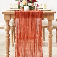 Semi-Sheer Gauze Table Runner Sage Cheesecloth Table Setting Dining Vintage Wedding Decoration Banquets Arches Retro Boho Decor 5