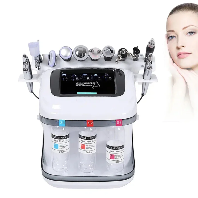 New 10 In 1 H2o2 Aqua Peeling Lift Skin Bubble Moisturizer Oxygen Hydra Skin Tightening Cleansing Facial Massager Beauty Machine