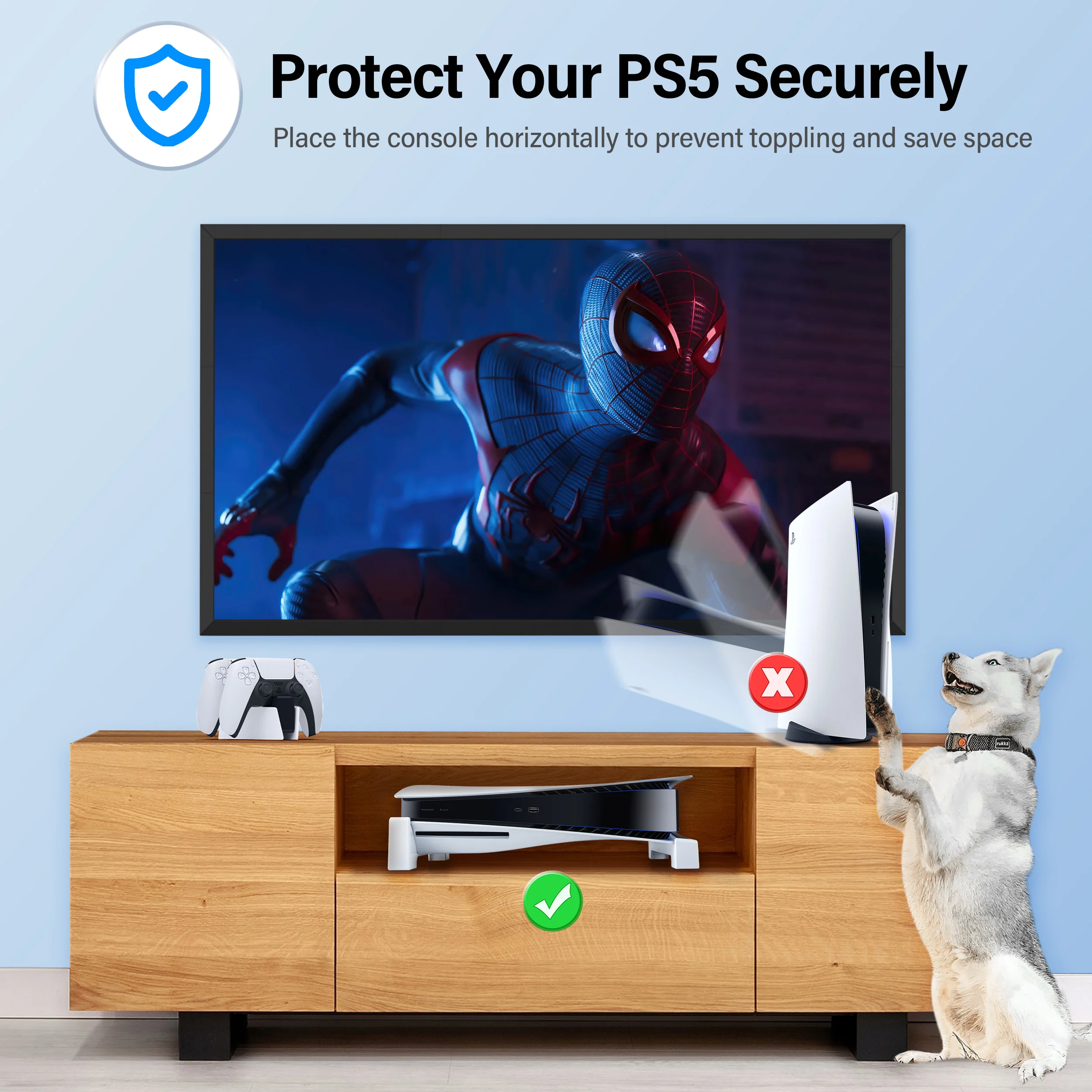 PS5 콘솔용 데스크탑 브래킷, 플레이스테이션 5 디스크 및 디지털 에디션용 수평 게임 콘솔 쿨링 베이스 스탠드 액세서리