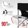 26" Tall Folding Directors Chair with Side Table,Portable Makeup Artist Bar Height, Steel Frame 300 lbs Capacity 5