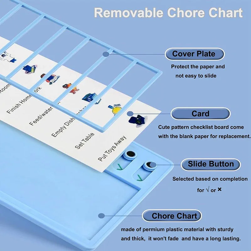 Children's Reusable Chore and Task Planning Board - Portable Daily Checklist & Memo Chart