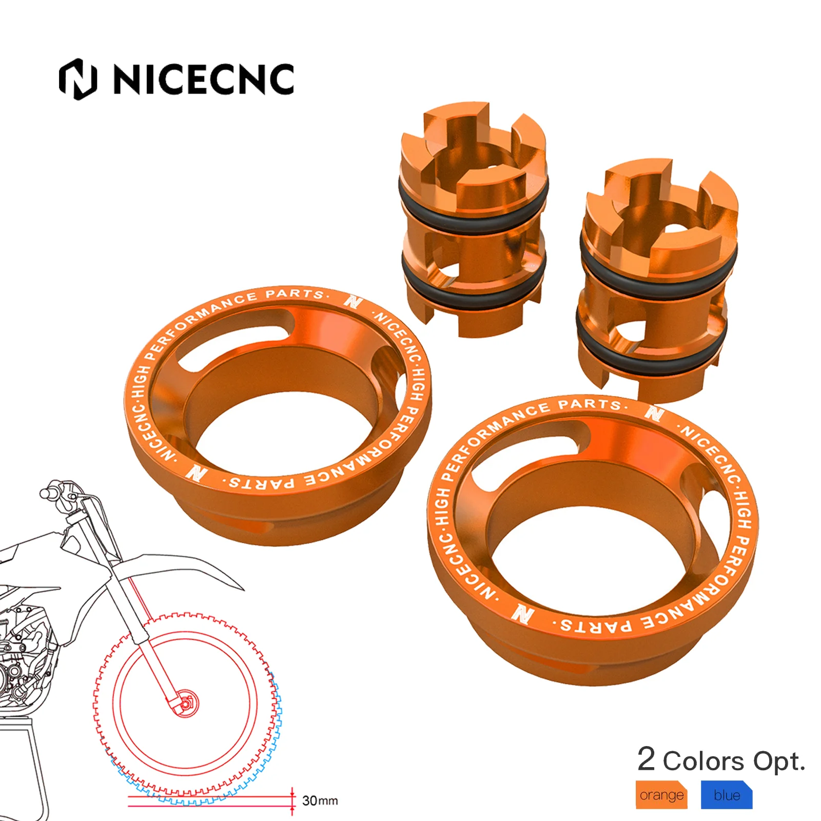 Puntale Leva Cambio Arancione In Ergal Ktm Exc Excf Sx Sxf 125 250 300 350 450
