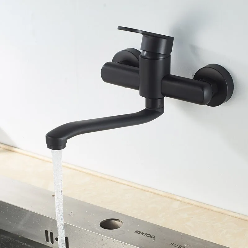 ZAPPO-Black Kitchen Faucet Tap com Bica Giratória
